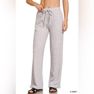 Zenana Ribbed Drawstring Lounge Pants